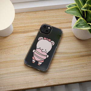 Valentine's Cute Bear Clear Phone Case