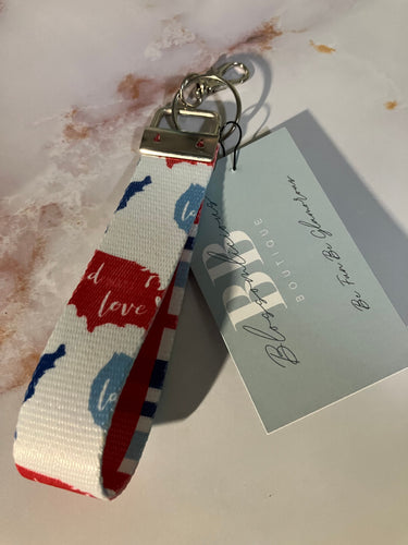 4th of July Key Fob Wristlet