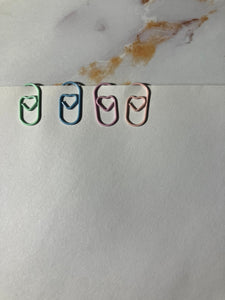 Mini heart pastel paper clips, mini paper clips, planner clips