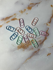 Mini heart pastel paper clips, mini paper clips, planner clips