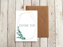 Eucalyptus Thank You Card: Shimmer Card Stock with Kraft Envelope