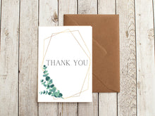 Eucalyptus Thank You Card: Shimmer Card Stock with Kraft Envelope