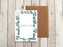 Eucalyptus Thank You Card: Shimmer Card Stock with Kraft Envelope