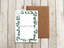 Eucalyptus Thank You Card: Shimmer Card Stock with Kraft Envelope
