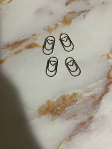 Mini Heart Paper Clips: Silver Planner Clips