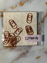 Mini heart rose gold paper clips, planner clips