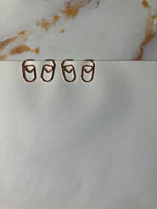 Mini heart rose gold paper clips, planner clips