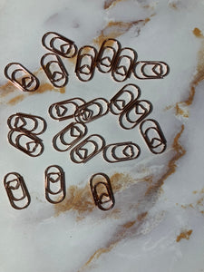 Mini heart rose gold paper clips, planner clips