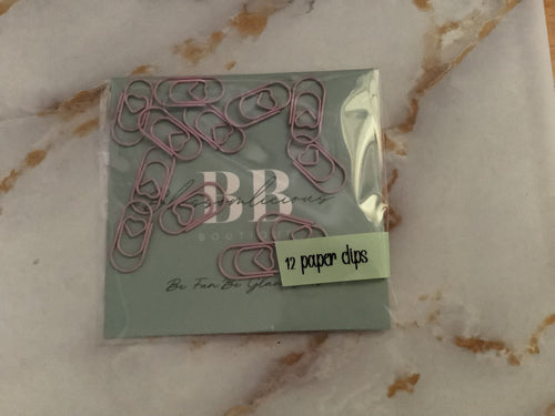 Purple Heart Pastel Paper Clips: Planner Clips