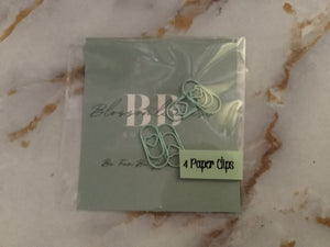 Mint Heart Paper Clips: Pastel Planner Clips