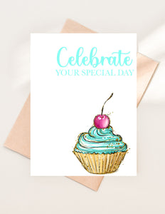 Macaron Birthday Card: Shimmer Cardstock, Sweet Treat Design