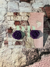 Rose bud stud earring, pink- purple collection