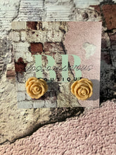 Rose bud stud earrings, neutral collection