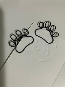 Black Paw Print Paperclips: Pet Lover Desk Decor (2-Pack)