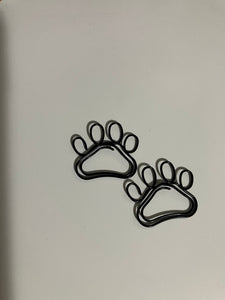 Black Paw Print Paperclips: Pet Lover Desk Decor (2-Pack)