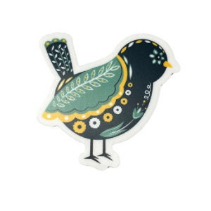 Folk Art Bird die cut sticker