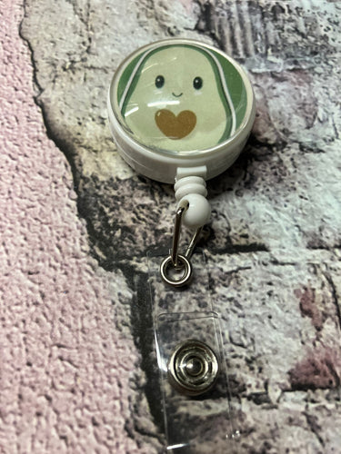 Cute Avocado badge reel Kawaii Avocado badge reel Cute office accessory Gift for coworker Retractable ID holder nurse teachers office worker