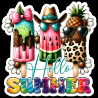 car window clings, HELLO SUMMER car stickers, summer collection car stickers