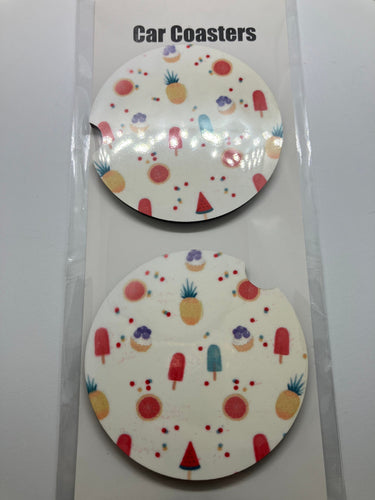 car coaster, tropical fruit summer collection