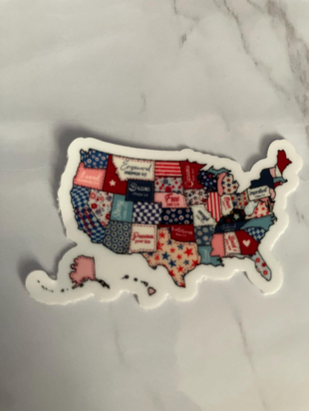 USA Map Sticker: Colorful Vinyl Travel Decal