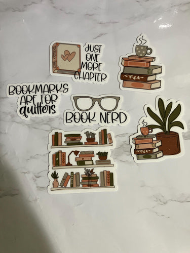 Book Lover Sticker Pack: Bookish Die Cut Stickers for Planners & Journals