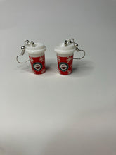 Christmas Coffee Cup Dangle Earrings: Holiday Coffee Lover Gift