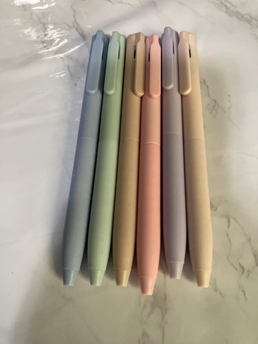 Pastel Gel Pens: 6-Color Set, Fine Point, Smooth Writing