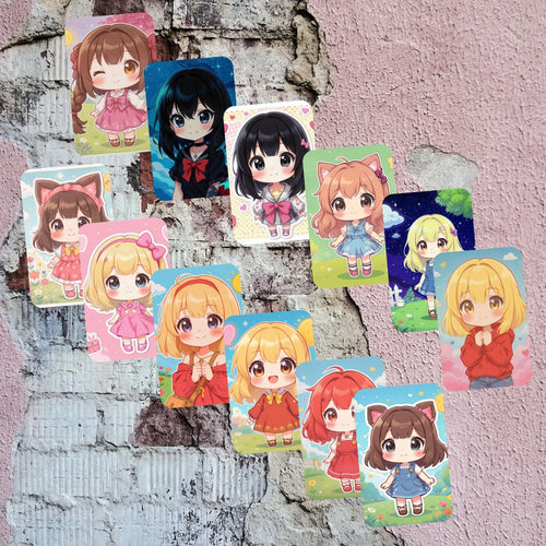 Chibi Character Collector Cards: Kawaii Anime Girls, Holographic Finish
