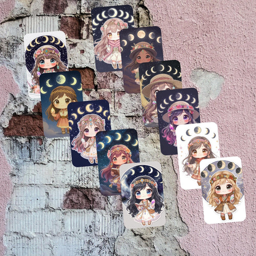 Celestial Chibi Character Collector Cards: Anime Girls, Glossy finish