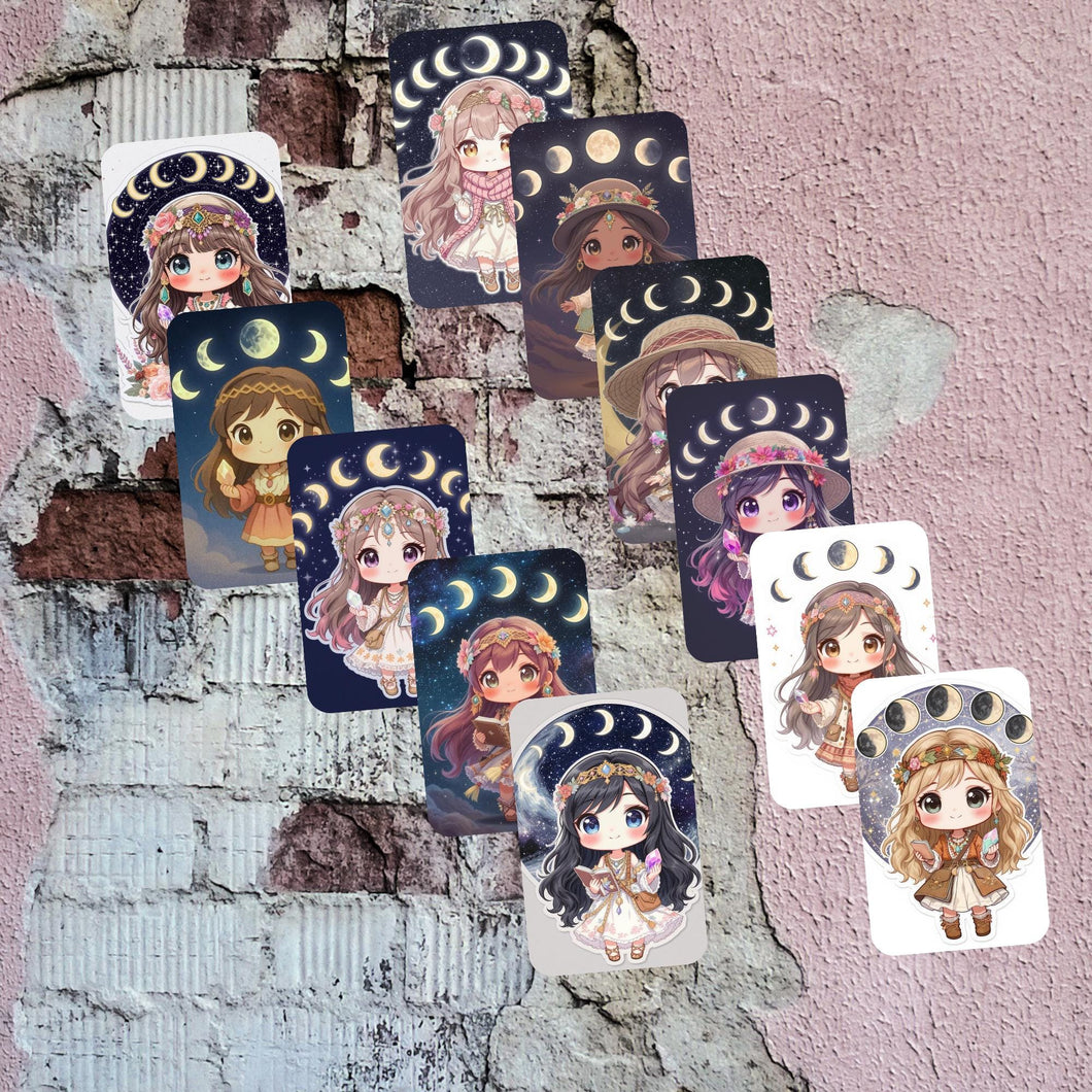 Celestial Chibi Character Collector Cards: Anime Girls, Glossy finish