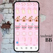 Pink Gingerbread Christmas Phone Wallpaper