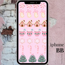 Pink Gingerbread Christmas Phone Wallpaper