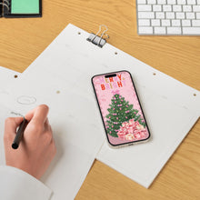 Pink Christmas Tree Phone Wallpaper | Holiday Phone Background