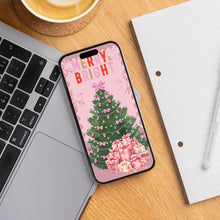 Pink Christmas Tree Phone Wallpaper | Holiday Phone Background