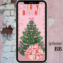 Pink Christmas Tree Phone Wallpaper | Holiday Phone Background