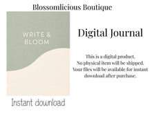 Write & Bloom Digital Journal | Minimal Aesthetic Lined Journal | iPad Journal | Neutral Writing Notebook | Digital Journal