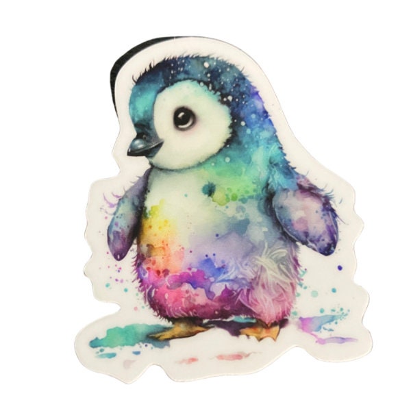 Penguin die cut sticker