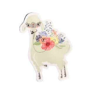 Llama floral die cut sticker